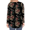 thumbnail image 3 of Enwejyy Womens Round Neck Floral Print Long Sleeve Relaxed Fit Casual T-Shirt Blouse Top, 3 of 3