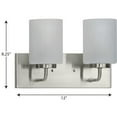 thumbnail image 2 of Merry Collection Two-Light Etched Glass Bath Vanity Wall Light, 2 of 2