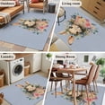 thumbnail image 6 of Rectangle Area Rug 4x6ft, Easter Watercolor Floral Rabbit Leaves Non-Shedding Washable Area Rug, Spring Flower on Burlap Non Slip Low-Profile Rugs for Living Room, Bedroom Dining Room, 6 of 9