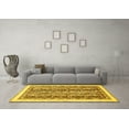 thumbnail image 3 of Ahgly Company Indoor Round Abstract Yellow Modern Area Rugs, 3' Round, 3 of 4