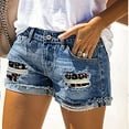thumbnail image 2 of Puntoco Plus Size Clearance Women Pocket Summer Ripped Denim Shorts Super Shorts, 2 of 6