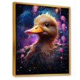 Designart "Cute Purple Duck Splashes" Animals Framed Wall Art