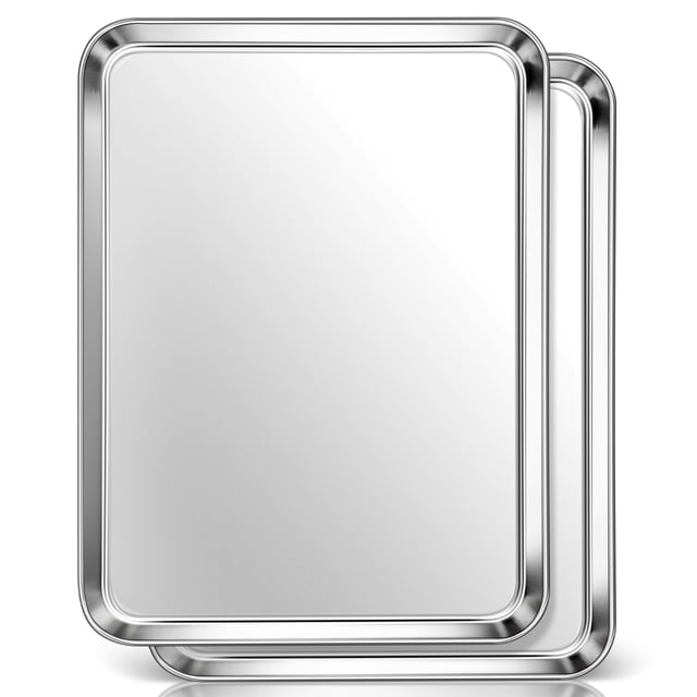Bandeja para hornear Homikit de acero inoxidable, 46 x 33 cm, paquete de 2
