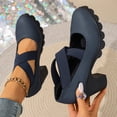 thumbnail image 2 of Busydd Block Heel Shoes for Women Criss Cross Strap Round Toe Sandals Casual Comfortable Solid Color Chunky Dress Shoes 40, 2 of 9