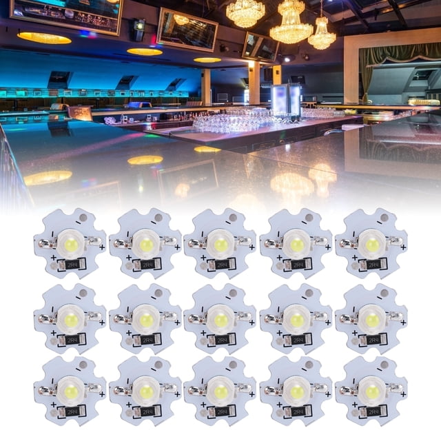 25Pcs High Power Led Chip, 3W 5V Lamp Beads, 200LM Brightness Light Source Chip with Aluminum Plate for Floodlight Spotlight Replacement