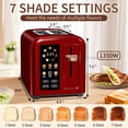 thumbnail image 2 of SEEDEEM Toaster 2 Slice, Touch Control Stainless Toaster LCD Display,  1.4'' Wide Slots, More Timer Functions, Removable Crumb Tray, 1350W, Dark Metallic, 2 of 8