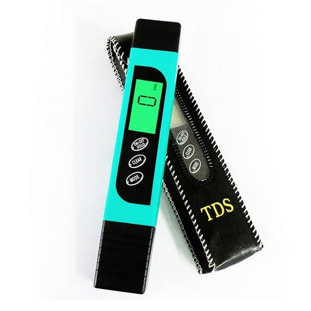 Probador de calidad del agua, preciso y confiable, medidor TDS, medidor EC y medidor de temperatura 3 en 1, 0-9990 ppm, medidor de prueba de agua ideal para agua potable, acuarios (verde)