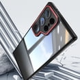thumbnail image 5 of for Samsung Galaxy S25 Ultra Case Clear Slim, [Built in Lens Protector] [Non Yellowing] TPU Bumper Transparent Back Hard Shell Shockproof Thin for Men Women for Samsung Galaxy S25 Ultra, Blackred, 5 of 5