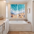 thumbnail image 3 of Ocean Beach Kitchen Curtains 63 Inch Length, Coastal Nautical Starfish Shells Sea Waves Grommet Top Bedroom Living Room Curtains, Light Filtering Cafe Curtain Drapes 2 Panels Set 84''x63'', 3 of 9
