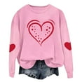 thumbnail image 7 of Caywon Women's Crew Neck Valentine's Day Printed Sweatshirt,Long Sleeve Pullover No Hood Casual Top Solid Color Fashionable Daily Outfit, 7 of 7