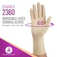 thumbnail image 2 of Dynarex Sterile Disposable Latex Surgical Gloves, Powder-Free, Sterilely Packaged in Pairs, Medical & Healthcare, Bisque Color, Size 6, 1 Case of 200 Pairs of Gloves, 2 of 7