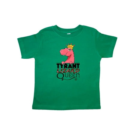 

Inktastic Tyrant Lizard Queen- pink dinosaur with crown Gift Toddler Toddler Girl T-Shirt