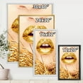 thumbnail image 4 of Designart 'Close-Up Of Golden Female Lips I' Modern Framed Canvas Wall Art Print, 4 of 5