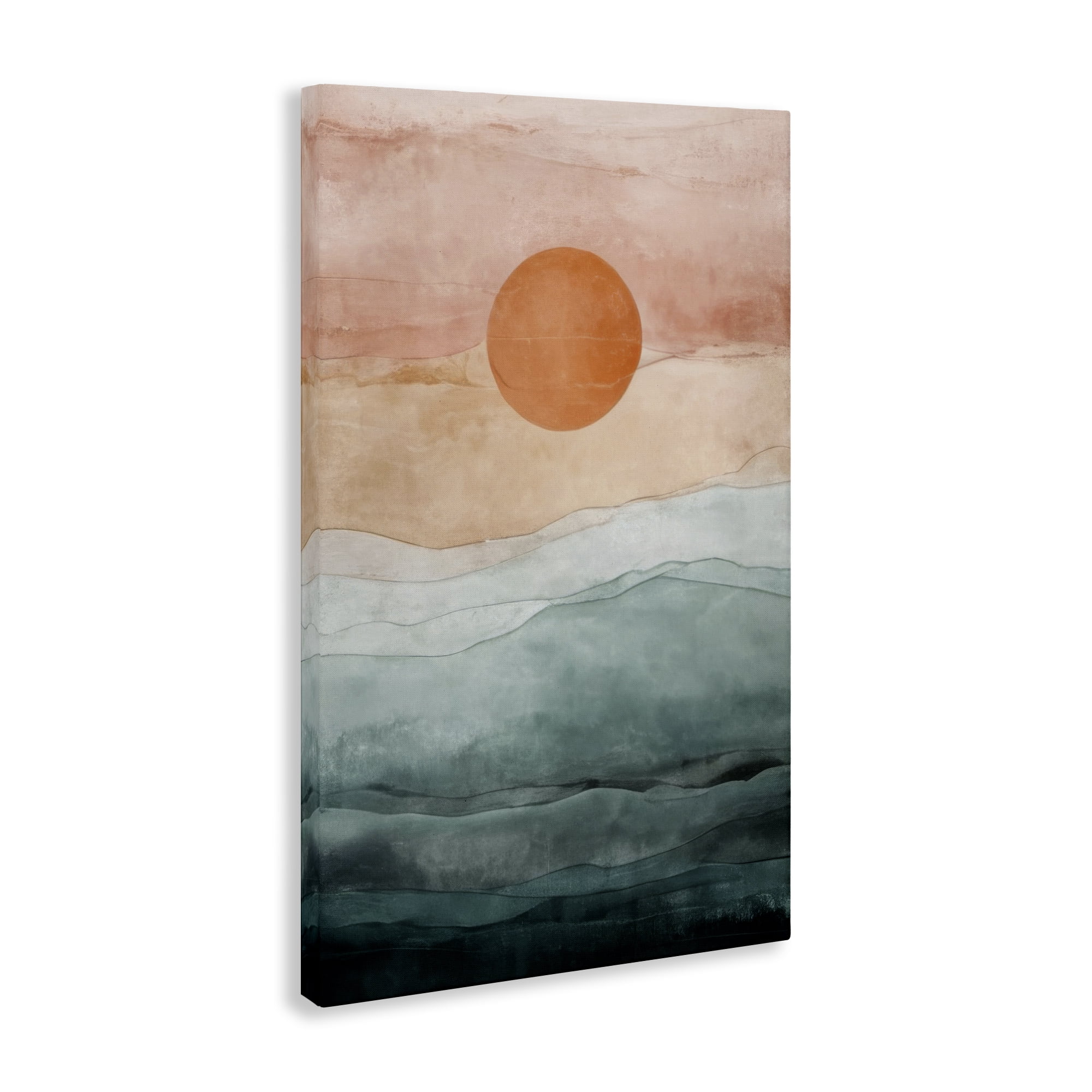 Stupell Industries Crimson Orb Landscape Landscape Painting Gallery Wrapped Canvas Art Print Wall Art, 16 x 24