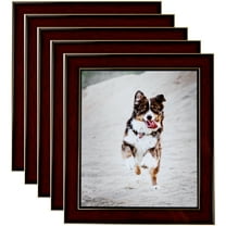 ArtToFrames 8" x 8" Honors Mahogany with Gold Picture Frame, 8x8 inch Brown Wood Poster Frame (WOM-5156), 5 Pack