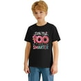 thumbnail image 4 of CAIXIA 100th School Days Shirt for Kids Happy 100 Days Short Sleeve Crewneck T-Shirt Boys Girls Preppy Uniform Funny Tee Tops,Black, 4 of 7