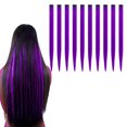 thumbnail image 1 of Hisgeru 10 Pcs Purple Hair Extensions 22 inch Party Highlights Clip for Hair, 1 of 5
