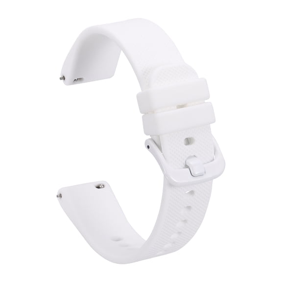 Uxcell Silicone Watch Bands 16mm Width Soft Quick Release Watch Bands Replacement Sports Straps with Stainless Steel Buckle for Men Women, White