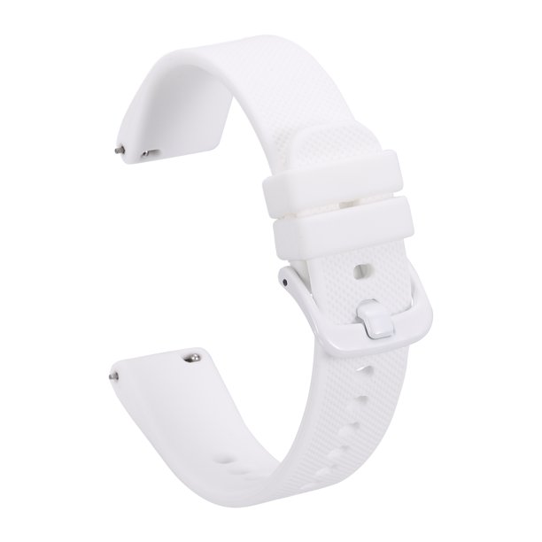 Correas de reloj de silicona Uxcell de 18 mm de ancho, correas deportivas de liberación rápida con hebilla de acero inoxidable para hombres y mujeres, blancas