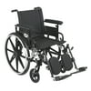 Drive Medical Viper Plus GT Wheelchair with Flip Back Removable Adjustable Full Arms, Elevating Leg Rests, 20" Seat
