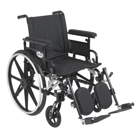 Drive Medical Viper Plus GT Wheelchair with Flip Back Removable Adjustable Full Arms, Elevating Leg Rests, 20" Seat