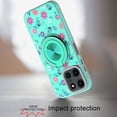thumbnail image 3 of XPM for Motorola Moto G Power 5G 2025 Phone Case, Pattern Design Hybrid with Invisible Ring Stand & Magnetic Back, Shockproof Protective Grip Cover for Moto G Power 5G (2025) (Flower Bee Teal), 3 of 10