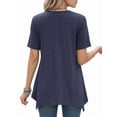 thumbnail image 3 of MOYIKO Women's Short Sleeve Swing T-Shirt Flowy Asymmetrical Hem Tee Loose Fit Casual Tops, 3 of 7