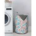 thumbnail image 3 of Floral Laundry Bag, Pastel Bellflowers Bouquets Flowering Summer Essence Campanula Meadow Motif, Basket with Handles Drawstring Closure for Laundromats, 13" x 19", Blue Rose and White, by Ambesonne, 3 of 4