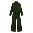 thumbnail image 4 of Yutgune Women's 2 Piece Sweatsuit Mock Neck Long Sleeve Sweatshirt Drawstring Wide Leg Pants Casual Lounge Set, 4 of 7