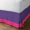 thumbnail image 2 of D.N.G. BEDDINGS 1 Piece Split Corner Two Tone Tailored Bed Skirt, King Size 21 Inch Deep Pocket, 800 Thread Count, 100% Egyptian Cotton, Solid Purple/Hot Pink Color., 2 of 3