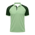 thumbnail image 3 of Mens Polo Shirts Short Sleeve Button Up Slim Fit Summer Shirt Light Green Casual Polos for Man, 3 of 4