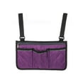 thumbnail image 2 of Deago Wheelchair Side Bag Walker Bag Rollator Universal Organizer Pockets Wheelchair Scooter Side Bag for Sundries Wallet Snacks Storage Parts (Purple), 2 of 9