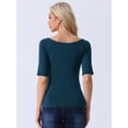 thumbnail image 4 of DARING DIVA Women's Slim Fit Pullover Boat Neck Stretchable T-Shirt S Dark Blue, 4 of 6