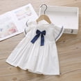 thumbnail image 3 of Gyratedream Summer Casual Fashion Toddlers Kids Baby Girl Short Sleeve Bow-knot Princess Dress, 3 of 11