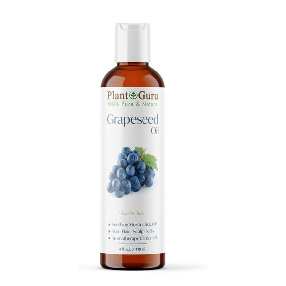 Grapeseed Oil 4 oz. Cold Pressed 100% Pure Natural For Skin, Face, Hair, Massage