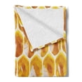 thumbnail image 2 of Honeycomb Soft Flannel Fleece Blanket, Working Bee on Honeycomb Cells Nature Photography Idyllic Scene Composition, Cozy Plush for Indoor and Outdoor Use, 70" x 90", Black and Yellow, by Ambesonne, 2 of 5