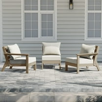 WestinTrends Avalon Outdoor Patio HDPE Sectional Sofa with Patio Cushions, Weathered Wood/White