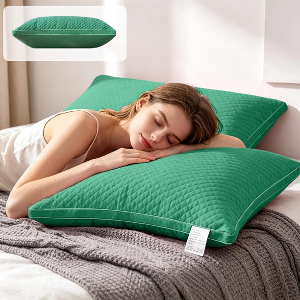 Almohada de calidad hotelera con núcleo suave y soporte para dormir boca arriba o boca abajo | Diseño ergonómico que acuna la cabeza y el cuello