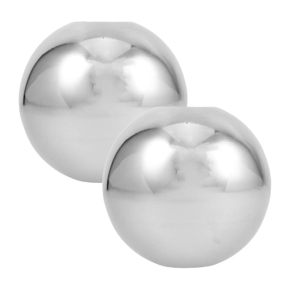 Hemoton 2pcs Mirror Polished Sphere Ball with Holes Stainless Steel Hollow Ball Fence Garden Mirror Ball Ornament for Garden Patio Globe Decorations