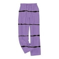 thumbnail image 5 of Nfurl Women's Winter Flannel Pajama Pants with Pockets Warm Stripe Elastic Waist Pjs Bottoms Cozy Lounge Long Boxer Pant Ladies Sleep Bottom Purple XL, 5 of 6