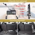thumbnail image 6 of CL.HPAHKL 4 Wheels Outdoor Pet Folding Stroller, Waterproof Travel Dog Stroller with Cup Holder & Zippered Mesh Windows, Pad Canopy Puppy Strolling Cart for Small Medium Dogs, Yellow Plaid, 6 of 8