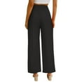 thumbnail image 4 of Wozhidaoke Wide Leg Pants Womens Casual High Waisted Work Straight Leg Dress Slacks with Pockets Bell Bottoms Womens Trousers Slacks for Women, Black +S, 4 of 6