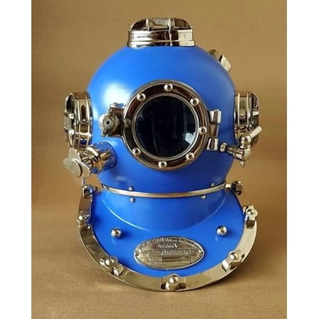 Decorative US Navy Deep Sea Diving Helmet â Blue Scuba Diving Helmet
