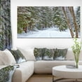 thumbnail image 2 of Designart Snowy Road in the Forest Canvas Wall Art, 2 of 4