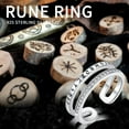 thumbnail image 4 of Coachuhhar Cubic Zirconia Rings for Women 925 Sterling Silver Viking Rune Adjustable Open Rings Nordic Amulet Jewelry for Christmas Birthday Mother's Day Gifts, 4 of 7