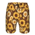 thumbnail image 3 of Salouo Vintage Wood Grain Sunflower A Pattern Swim Trunks for Men,Men's Hawaiian Bathing Suit Swimsuits Quick Dry Swimming Board Shorts Beach Shorts with Pockets-Small, 3 of 6