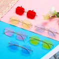 thumbnail image 6 of Cute Wedding Costume Trendy Transparent Eyewear Rimless Sunglasses UV400 Protection apple Shaped Sunglasses GREEN, 6 of 8
