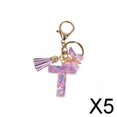 thumbnail image 1 of 5x LLavero de Resina con Adornos, Llavero con Alfabeto para Llavero, Mochila, Bolso, Decoración, Adorable Moda, Color Brillante, Regalos de año Nuevo, 5 piezas, 1 of 8