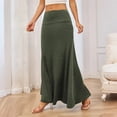 thumbnail image 6 of Women's Knitted Midi Skirt, Solid Color High Waist Bodycon Pencil Skirt, Elegant Office Skirt for Work, Fall Outfits and Daily Wear,Army Green,L, 6 of 6