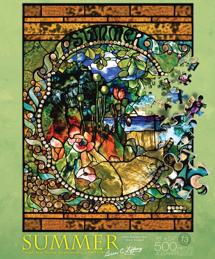 Puzzles Plus SUMMER Panel Puzzle by Louis C. Tiffany 500 Piece 18x24